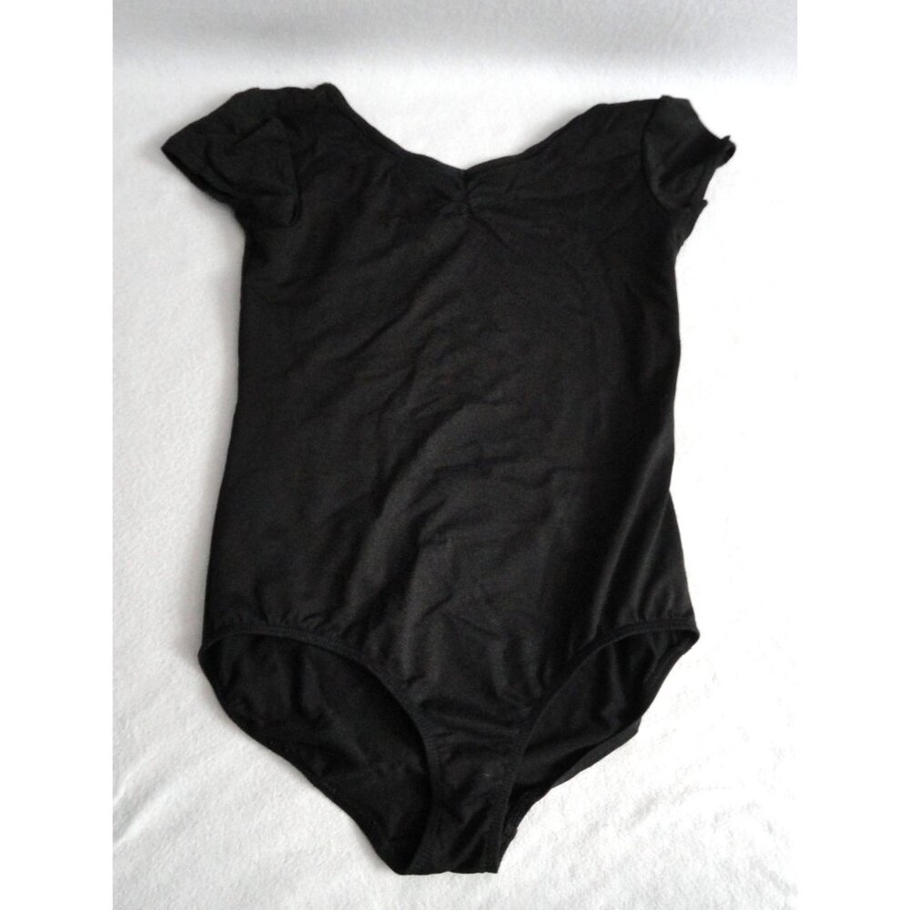 Danskin Now Black Short Sleeve Leotard for Dance/Gymnastics - Girls L 10/12